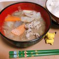 くくみ07's cooksnap of when they made 料理初心者さんに贈る美味しい豚汁の作り方.