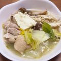 0710kaori's cooksnap of when they made サッポロ一番塩とんこつで!?参鶏湯風なべ.