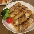 えりすけ◡̈⃝'s cooksnap of when they made ちくわのタルタル肉巻き.