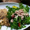 虹色にこり沖縄's cooksnap of when they made きゅうりとパクチーのエスニックサラダ.