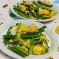 赤い電話's cooksnap of when they made シンプル簡単！にんにくの芽と卵炒め.