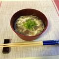FGO☆'s cooksnap of when they made なめこと崩し豆腐のかき玉あんかけスープ.