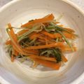シュレックの嫁's cooksnap of when they made 水菜と人参のレンジ煮浸し【作りおき】.