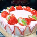 みれれーん's cooksnap of when they made ピンクな♡苺レアチーズケーキ.