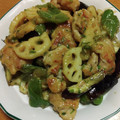 55才のおじさん's cooksnap of when they made れんこんと鶏肉の甘辛炒め♪.