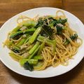 わっきー0424's cooksnap of when they made 簡単　ツナ缶と小松菜のペペロンチーノ.