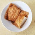 rik_piyo's cooksnap of when they made きつねうどんのお揚げと餅で♪レンジ餅巾着.