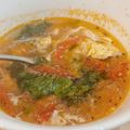 ☆あかりんご★'s cooksnap of when they made 想像を超える？トマトレタス卵の３色スープ.