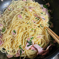 ぴちぴちぱい's cooksnap of when they made 長ネギとベーコンの和風パスタ.