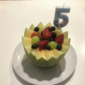 KarenW's cooksnap of when they made パーティーフルーツ！簡単メロンの飾り切り.