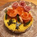 おこめ＋'s cooksnap of when they made ひなまつりに♡お花たっぷり寿司ケーキ.