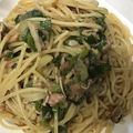 葉月優希's cooksnap of when they made 簡単すぎる、長ねぎとツナのパスタ.