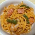 愛とココ's cooksnap of when they made 喫茶店に行かなくても美味しいナポリタン.
