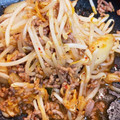 ☆ドキンちゃん☆”'s cooksnap of when they made もやしは便利！もやし，キムチ、ひき肉炒め.