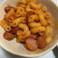 kumasan♪'s cooksnap of when they made マカロニとウィンナーのケチャップ炒め.