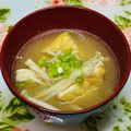 にきけん's cooksnap of when they made えのきと厚揚げの味噌汁.