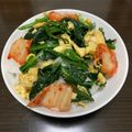 ラクラクダ's cooksnap of when they made ポパイ(ほうれん草､ベーコン､コーン)丼.