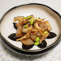 バカリャウ's cooksnap of when they made こんにゃくと蓮根と枝豆の甘辛煮　舞茸もね.