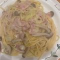 クックJBSV79☆'s cooksnap of when they made ベーコンと白菜としめじワンパンマヨパスタ.