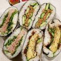 たけうちーの's cooksnap of when they made ヘルシーそぼろと卵のおにぎらず。お弁当に.