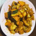 ホワイト餃子大久保's cooksnap of when they made 鶏とカボチャれんこんの甘辛炒め煮.