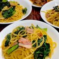 ルぴあ's cooksnap of when they made 簡単☆ちぢみ雪菜とベーコンのパスタ.