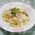 ＠迷子＠'s cooksnap of when they made 白菜と厚切りベーコンのクリームパスタ.