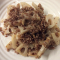 ベティ３'s cooksnap of when they made 蓮根とひき肉の甘辛炒め.