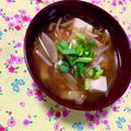 ふたごゆき's cooksnap of when they made もやしと玉ねぎと大根と豆腐のお味噌汁.