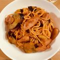 akibanan☆'s cooksnap of when they made なすとウインナーのスパゲッティ….