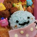 こきなりチャンネル父's cooksnap of when they made すみっコぐらしキャラ弁(巾着のお布団付).