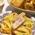 緑の人魚's cooksnap of when they made ｷｬﾍﾞﾂとハムのスパゲティサラダ.