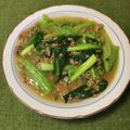 コムギ大好き's cooksnap of when they made 小松菜とひき肉のピリ辛炒め♪.