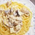 Pastior's cooksnap of when they made 五右衛門風☆鶏とチーズのクリームパスタ.