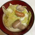 まーちゃんとみーくん's cooksnap of when they made キャベツとウィンナー❀ミルクスープ！.