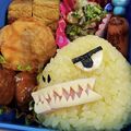 こきなりチャンネル父's cooksnap of when they made ティラノサウルス弁当☆恐竜キャラ弁.