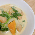 ちーーちゃ★'s cooksnap of when they made かぼちゃとほうれん草の豆乳煮.
