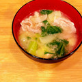 chii198's cooksnap of when they made 青梗菜と豚肉のお味噌汁.