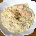 ♪ちゅれ♪'s cooksnap of when they made 鮭とキャベツのチーズクリーム煮.