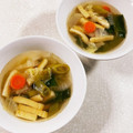 みぽぽ37's cooksnap of when they made 油揚げとネギと白菜の生姜スープ.