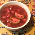 lecker★'s cooksnap of when they made スイカ白玉あんみつ.