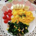 みっちゃん❇️68's cooksnap of when they made ほうれん草ベーコンガーリックバター 炒め.