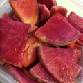 料理ニガテ系女子☆'s cooksnap of when they made 紅芯大根の甘酢漬け.
