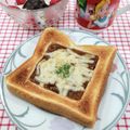 在宅勤務のおじさん's cooksnap of when they made パンdeカレーグラタントースト.