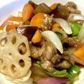 yukesi's cooksnap of when they made コク旨♡鶏のせせりと根菜の黒酢炒め.