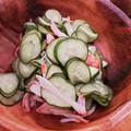 低カロ探検隊's cooksnap of when they made すぐできる！きゅうりとカニかまの酢の物.