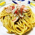 kinniko's cooksnap of when they made カニ味噌をのせて♪簡単カニクリームパスタ.