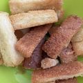 ☆★nuts☆★'s cooksnap of when they made 揚げない食パン耳ラスク☆きな粉、シナモン.