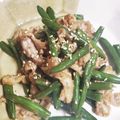 harukino's cooksnap of when they made 豚こまとインゲンの甘辛炒め♪.