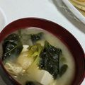 クックMJI7BP☆'s cooksnap of when they made ほうれん草☆豆腐★油揚げの味噌汁.